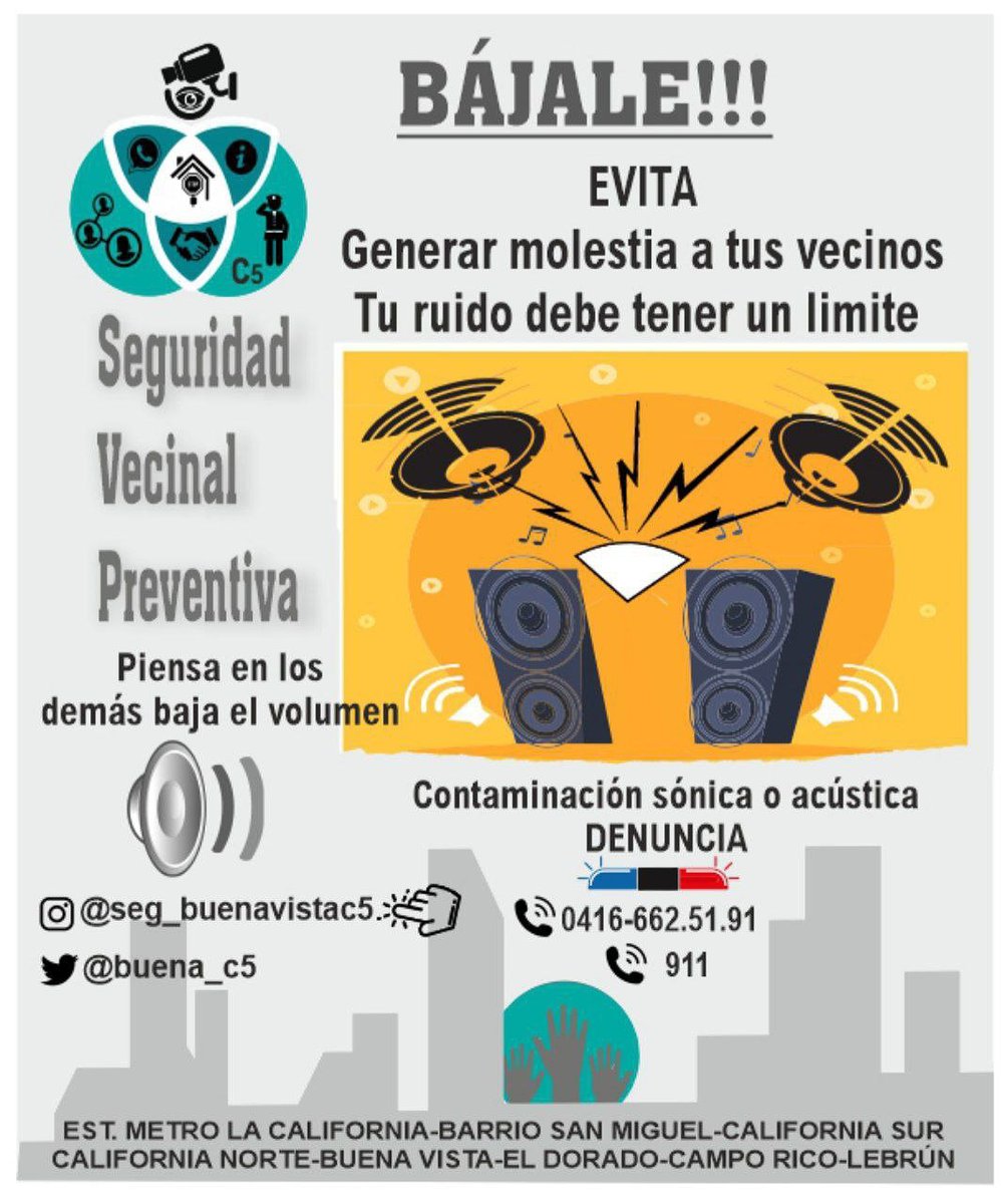 Bajale 2 🔇  se empático con tus vecinos. #noalosruidosmolestos, #comunidadc5, #vecinosorganizados, #decretopresidencial, #ccv, #vecinosdeldorado, #vecinodebuenavista