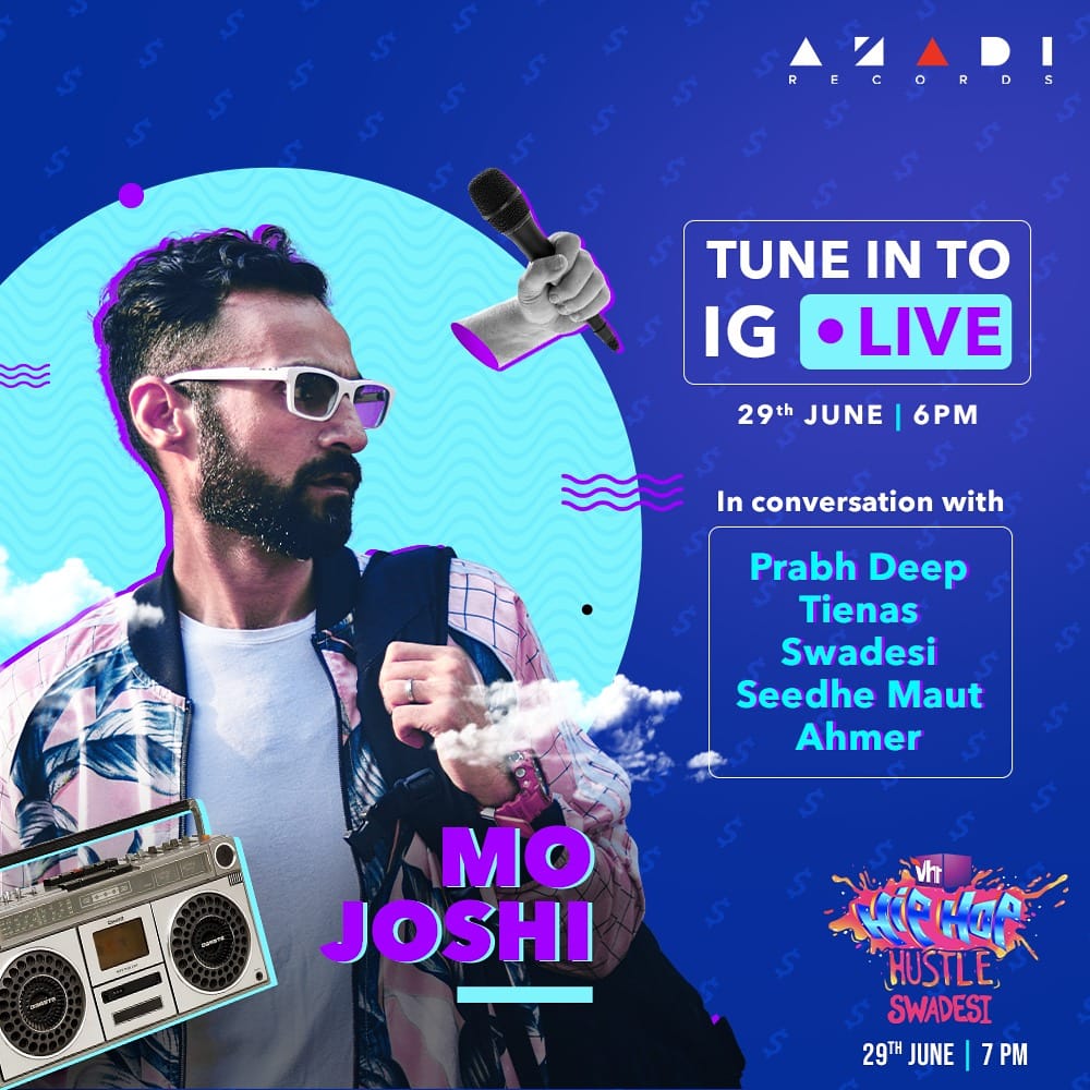 vh1india's tweet image. Catch @Mostylesuk in conversation with @prabhdeepmusic, @tienasmusic, @swadesimovement, @SeedheMaut &amp;amp; @Ahmermusic on our Instagram page, today at 6:30 pm. #Vh1HipHopHustle

#MoJoshi #PrabhDeep #Tienas #Swadesi #SeedheMaut #Ahmer #Vh1India #GetWithIt