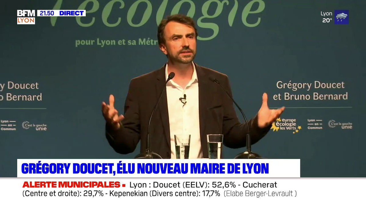RMCInfo's tweet image. 🚨🎙 @Gregorydoucet nouveau maire écologiste de Lyon répond aux questions de Jean-Jacques Bourdin, dès 8h35 sur RMC et BFMTV
#BourdinDirect 
📻 bit.ly/2Y7vOWI