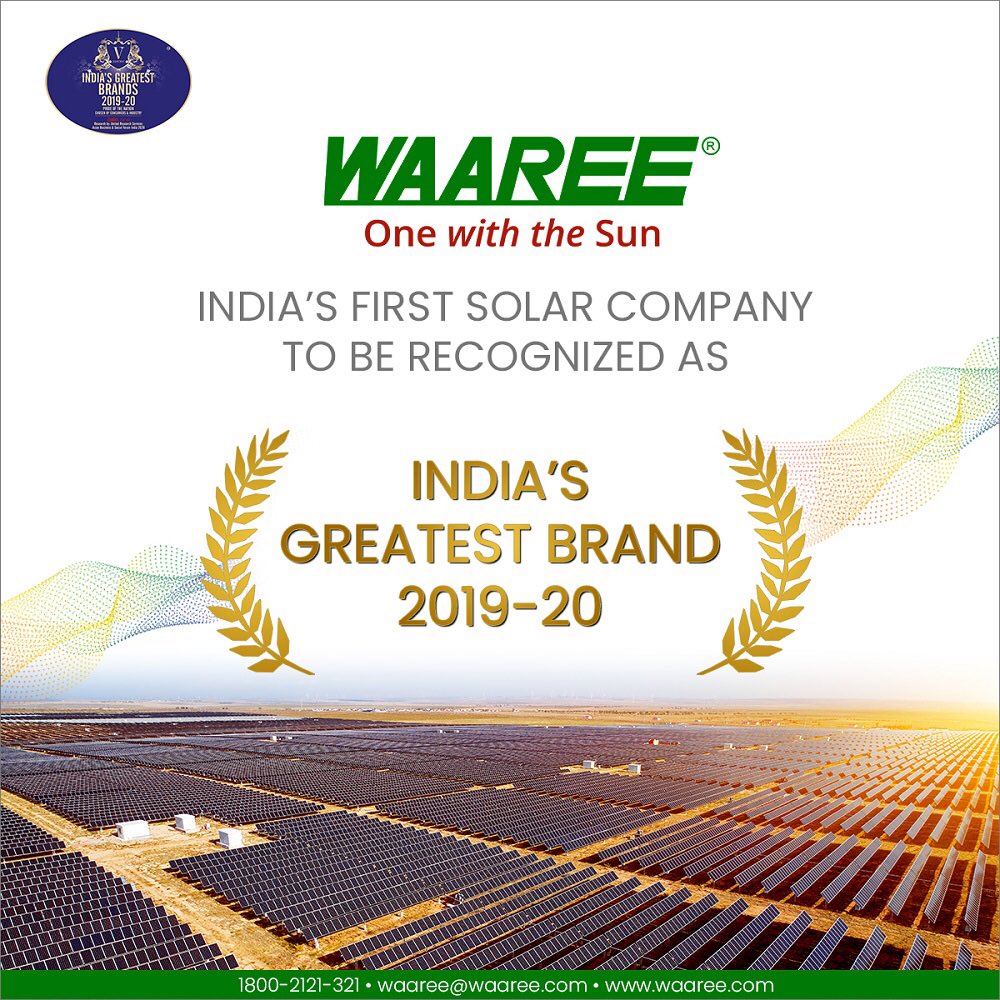 We are thankful to all our stakeholders for their trust and efforts in making us the first indian solar company to be recognised as India’s Greatest brand by AsiaOne magazine.Our commitment towards maintaining the quality of our products, and seamless customer support.