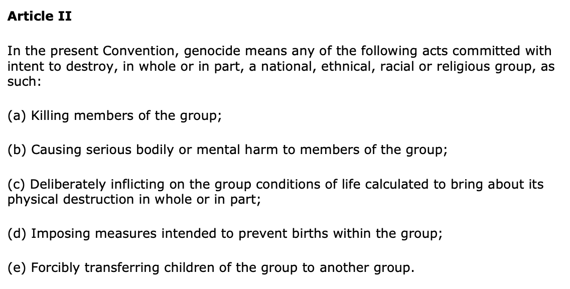 In sum, these findings provide strong evidence of the fulfillment of U.N. Genocide Convention, Section D of Article II: “imposing measures intended to prevent births within the [targeted] group” /15  https://www.un.org/en/genocideprevention/documents/atrocity-crimes/Doc.1_Convention%20on%20the%20Prevention%20and%20Punishment%20of%20the%20Crime%20of%20Genocide.pdf