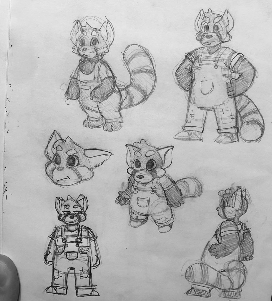 @fuzzycryptid DESIGNED THOSE FUCKERS FOR ONE OF MY FINALS,,, also have this red panda dude 
