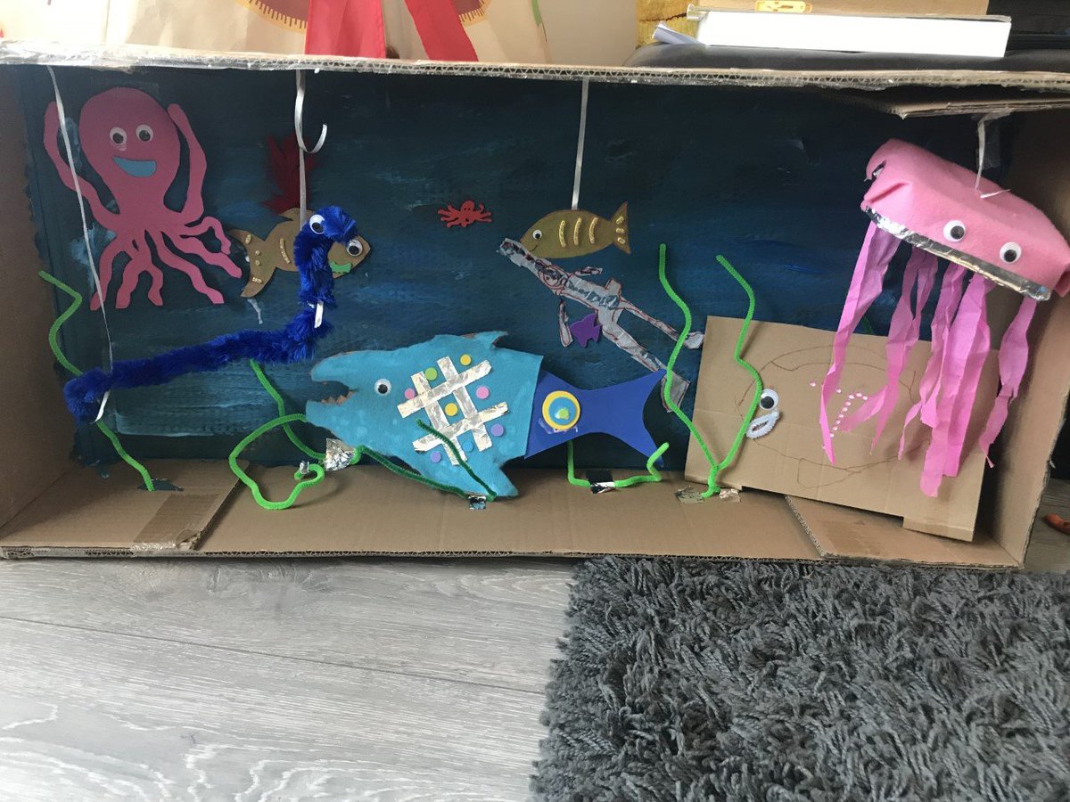 As part of our school and home learning about World Ocean Day Tyler in Year 1 and his family have created this wonderful ocean habitat 🌊🐋🐠 #worldoceansday2020