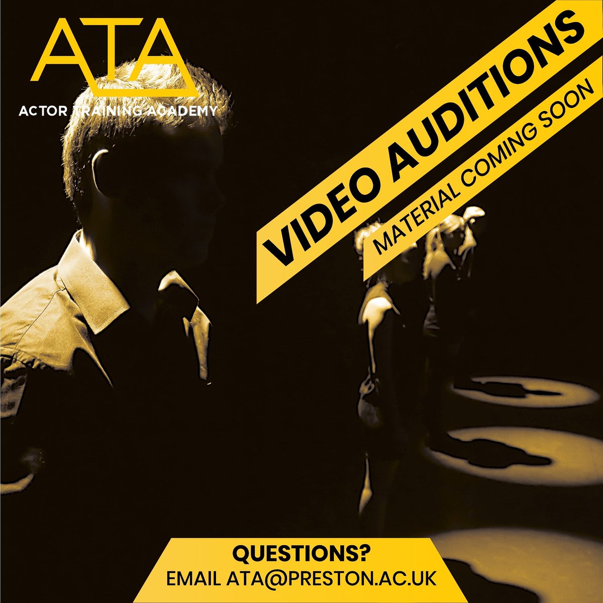 We are still hosting online auditions for September. So if you are still interested but haven't yet applied or if you have applied and are waiting for audition material, please email ata@preston.ac.uk for more information.