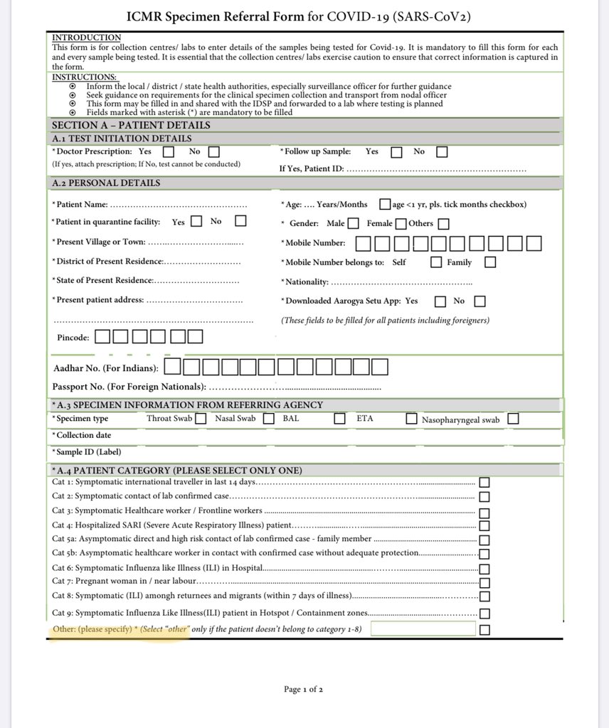 Most hospitals, to prevent cross-infection, were screening patients (who were being admitted for chemotherapy, dialysis, surgery or other medical conditions) for COVID. They would select and mark the category labelled as "other". These forms would then be uploaded on to the app.