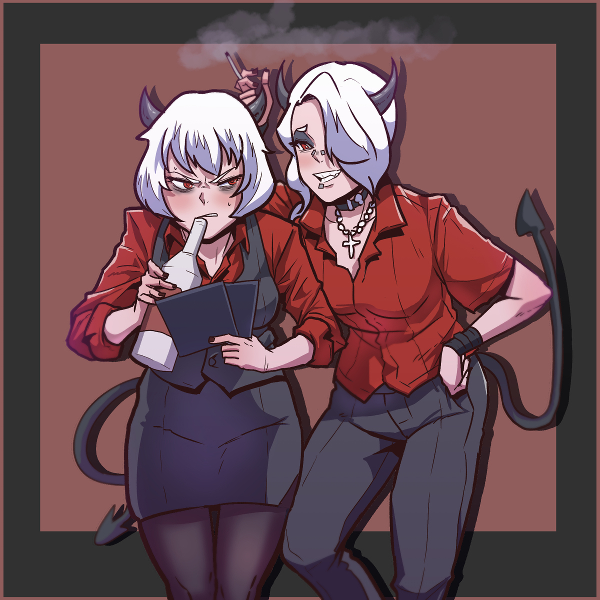 Helltaker Zdrada Malina #Helltaker #Zdrada #Malina #헬테이커 #즈드라다 #말리나 #fanart #팬아트 #Demon #sister https://pixiv.net/artworks/82641966…