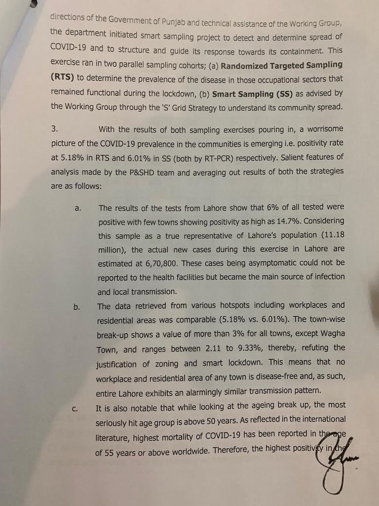 1. Results of seroprevelance study in Punjab in May which held infection rate to be ~6%