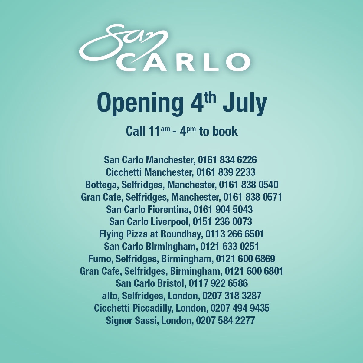 San Carlo Restaurants tweet media