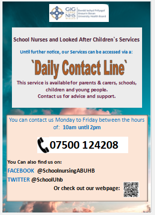 SchoolNursingAB's tweet photo. As pupils begin return to schools in Gwent this week, please remember our school nurses are here to offer pupils, parents and schools support and advice. You can contact us via our daily contact line 07500124208. Or visit our webpage via the link below. https://t.co/wKp3gDVPkN