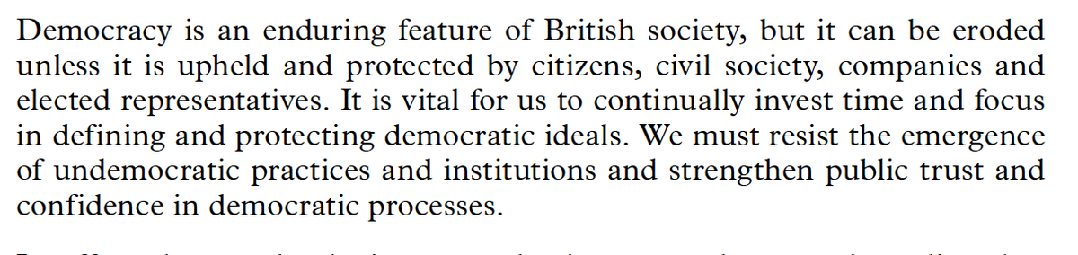 3/13 One of my favourite paragraphs spotlights the need to think about and protect democratic ideals: