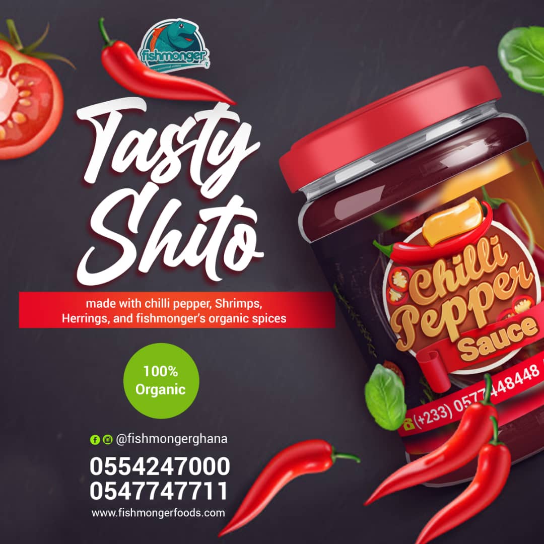 Help promote a business. Prices: 150grams Shrimp Powder - GHS 2580grams Shrimp Powder - GHS 15160grams Fish Powder - GHS 22500ml Tasty Shito (with meat chunks) - GHS 25500ml Tasty Shito (without meat chunks) - GHS 20Contact  @EsiJollof