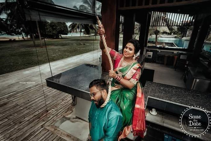 voiceformenind's tweet photo. Some yrs ago we would have all laughed &amp; taken this 'Pre Wedding Shoot' as light humour

But today when feminists have thrashed Men completely in the name of misogyny &amp; sexism even for petty jokes, why should this poster be taken lightly?

Reverse genders &amp; see outrage

#MenToo https://t.co/WCLHa8Z7xS
