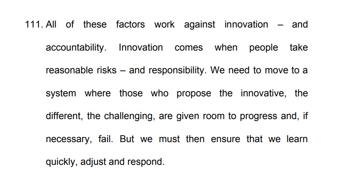 Mr Gove calls for radical innovation and embracing the culture of failure...but what's so ironic is how these are arts grads understanding of innovation (Cummings too). Hence the Ventilator Challenge or the homegrown  #Coronavirus App - reckless, not brave or smart /10