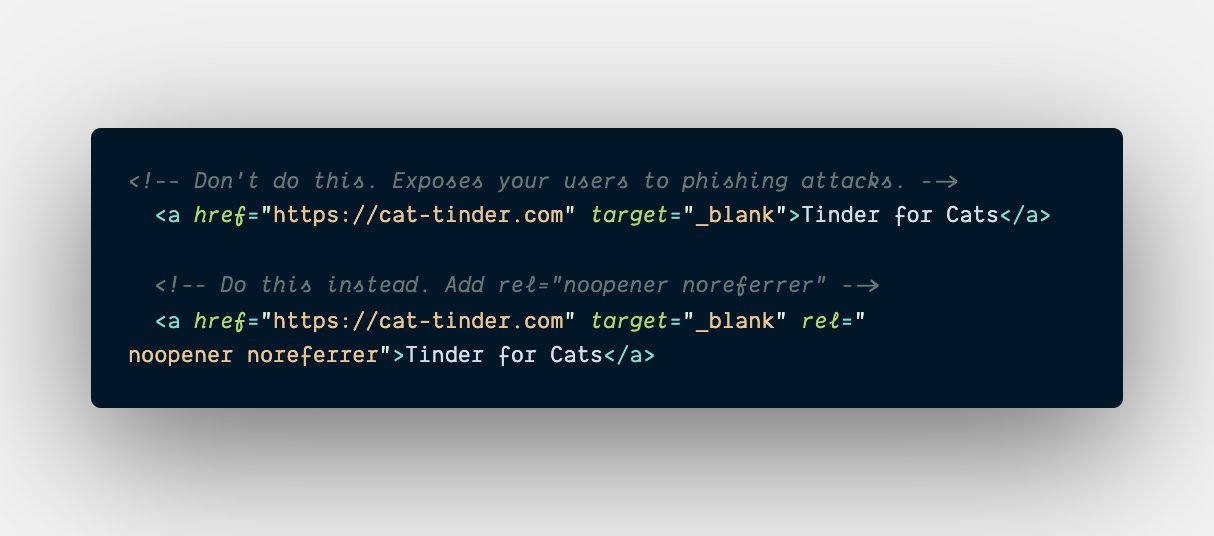 James Tucker on Twitter: "💥 HTML/Web Dev Security Tip 💥 Common practice with <a> links: add target="_blank" so the link opens in a new tab when the user clicks on it. Did James Tucker on Twitter: "💥 HTML/Web Dev Security Tip 💥 Common practice with <a> links: add target="_blank" so the link opens in a new tab when the user clicks on it. Did