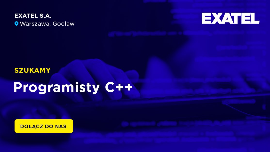 exatel_pl's tweet image. #rekrutacja
Szukamy Programisty C++ z wiedzą z zakresu sieci komputerowych. Szczegóły oferty na stronie:

&amp;gt;&amp;gt; bit.ly/Programista_EX… &amp;lt;&amp;lt;

#SDNcore #SDNbox #SDN #SoftwareDefinedNetwork