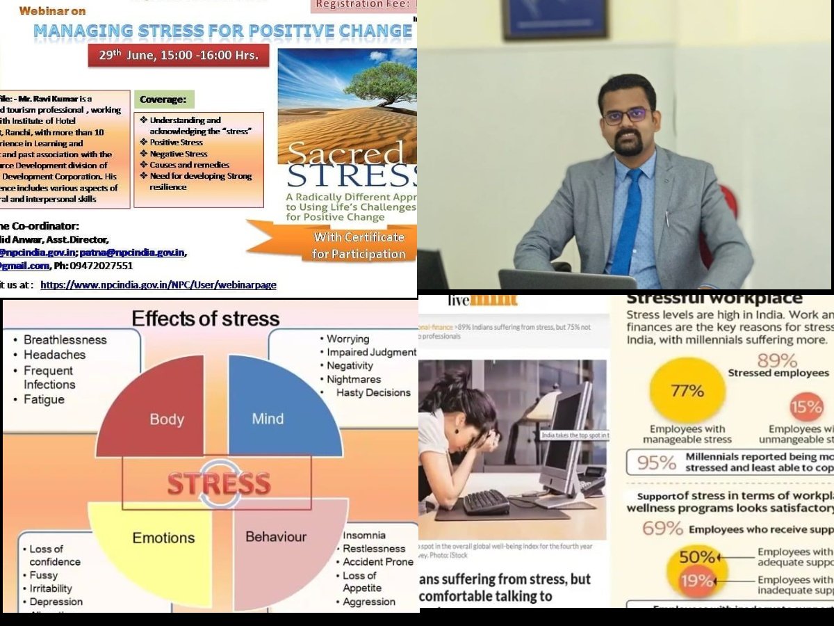 Successfully conducted Webinar on '#ManagingStress for #positive #Change organized by #NationalProductivitycouncil. Special thanks to #npc Regional Directorate Patna for the support and assistance and all the attendees.
#webinar #Training @KHALIDANWAR_NPC @prupadhyay_npc