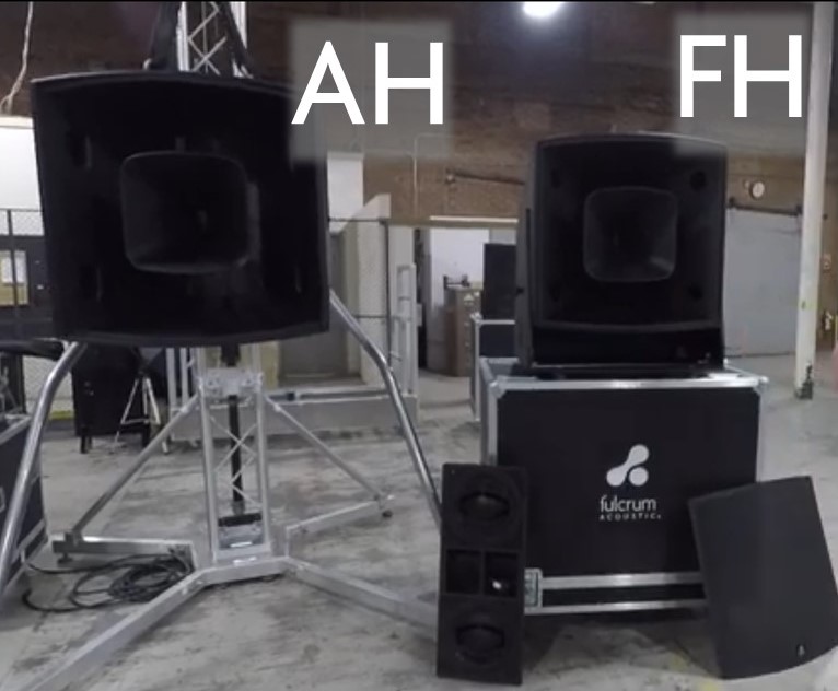 The FH and AH both have the same high frequency horn and utilize the horn within a horn design. The AH has a slightly larger 32 inch external magnet compression driver while the internal magnet on the FH allows for a smaller 30 inch driver.
