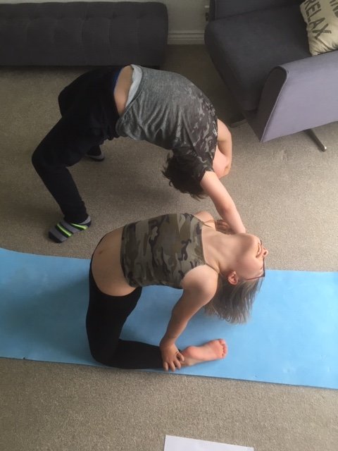 MarkHewes1's tweet photo. @redhillfield ⁩ #RHFsportsweek #PhysicalWorkout #Farah Elliott and Hannah’s attempt at Yoga 😀 https://t.co/aHSAk8USwQ
