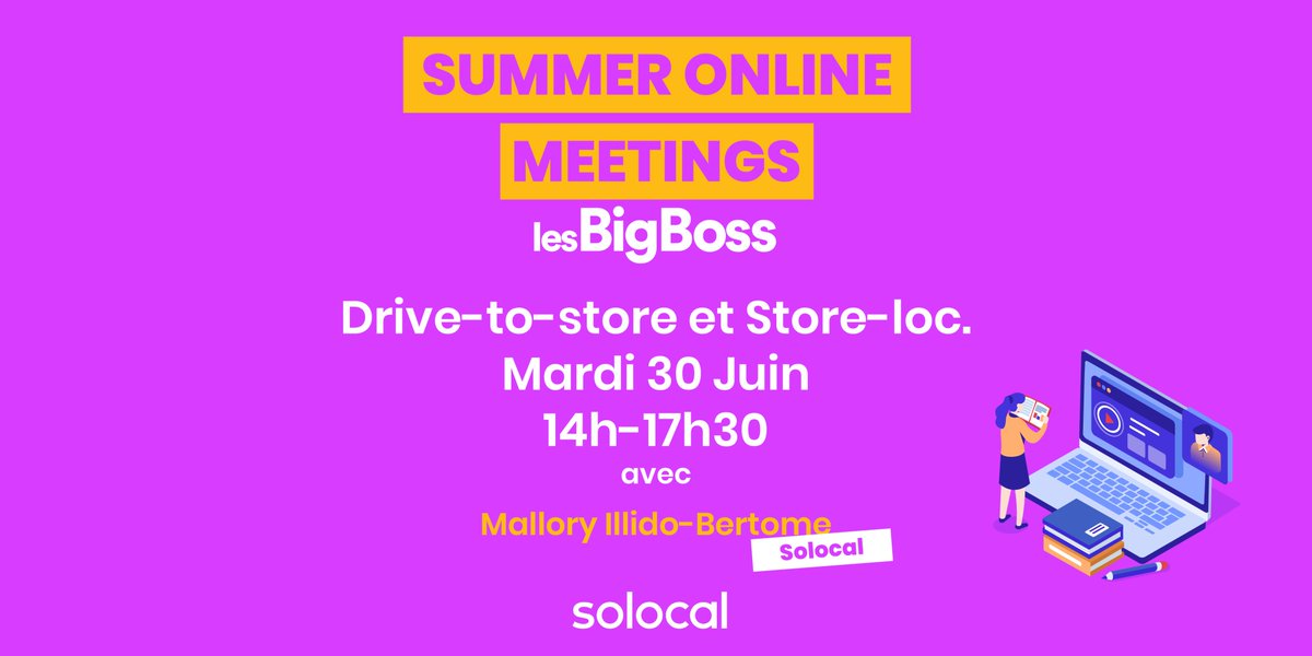 Nous participons, demain, aux Summer Online Meetings des #BigBoss le 1er évènement d'affaires 100% digitalisé ! L’occasion pour nous de parler de Drive-to-Store et Store-Loc ! https://t.co/MWRCB1UY87