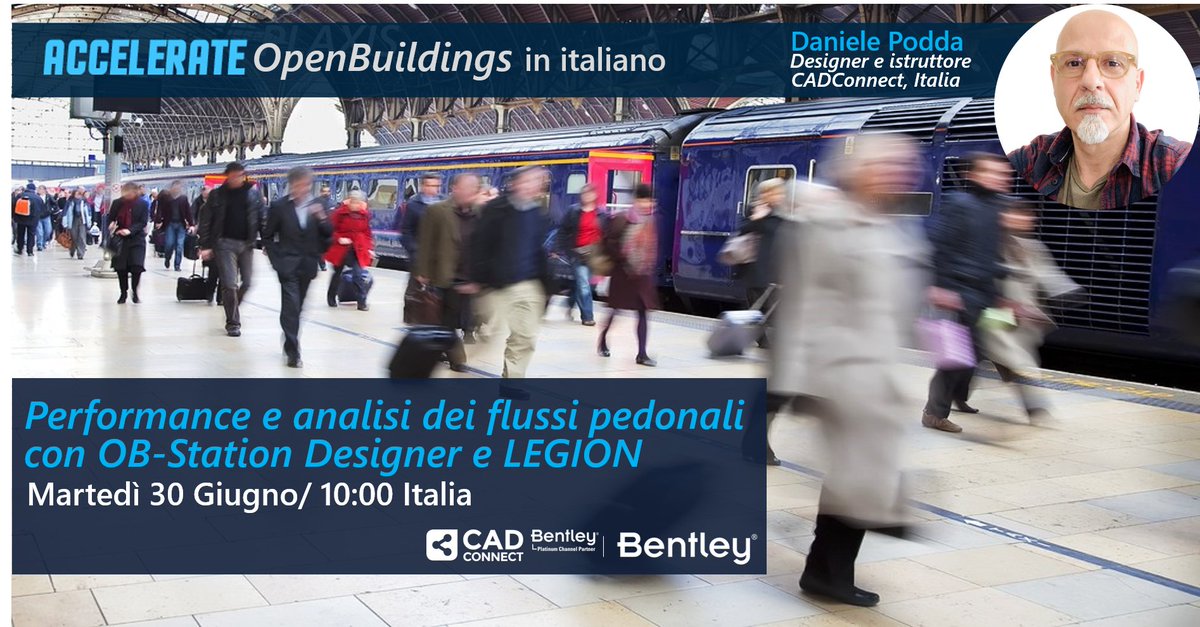 BentleyItalia's tweet photo. Incremento demografico e distanziamento sociale? Come affrontare le nuove sfide progettuali e ripensare il contesto urbano esistente con #OpenBuildings Station Designer e #LEGION; registrati ora nel #ACCELERATE di OpenBuildings in italiano https://t.co/PVXSDo7A8v #CADConnect https://t.co/SK4Ibp0j4g