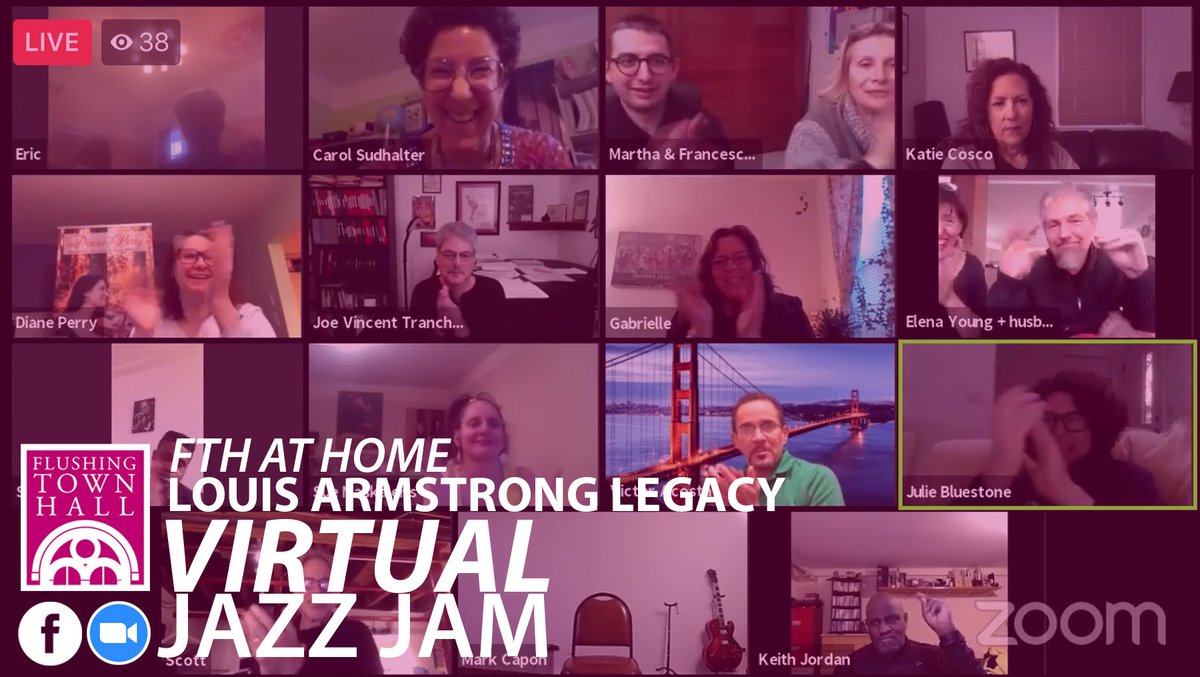 FlushingTwnHall's tweet photo. Join our next #virtualjazzjam on Wednesday, July 8 at 7 PM. Find out more on how you can participate or simply listen https://t.co/vPK8DC6qbI. Our community jam will lift your spirits and create resiliency! @itsinqueens @hothousejazz @nycjazzjecord #CultureFromHome  #FTHatHome https://t.co/9qAKJdmT8r