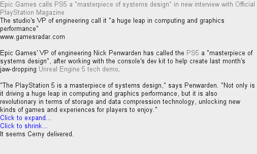 ResetEra NT on Twitter: "Epic Games calls PS5 "a masterpiece of systems in interview with PlayStation Magazine https://t.co/yiS33z8ghR" Twitter