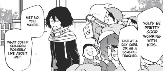 "what could children possibly like about me?" well i'm sure that these children could list at least a few things.. (somehow became an aizawa thread +)