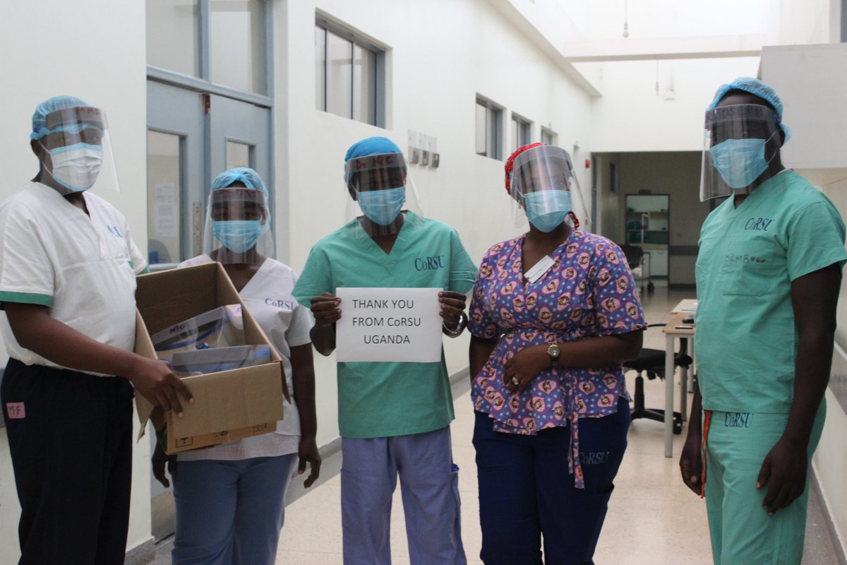 corsuhospital's tweet photo. CoRSU is grateful to @DonatePPE through #FriendsofCoRSU @SiyouSong , Francis Wright and Deyu Kong who donated 250 Face shields to strengthen our preventative measures during Covid 19 pandemic and be able to continue providing critical surgeries . https://t.co/YNIeMGunzd