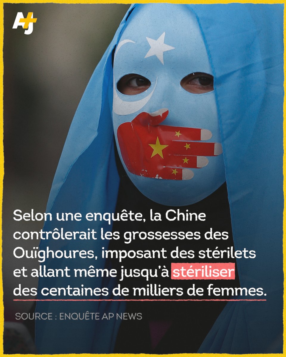 ajplusfrancais's tweet photo. Les femmes ouïghoures subiraient des avortements forcés et des appareils intra-utérins leur seraient implantés de force à l’entrée des camps tenus par les autorités chinoises, dans le but de contrôler cette minorité selon @AP. Des expert·e·s dénoncent un “génocide démographique”. https://t.co/cI8bHVKUtL