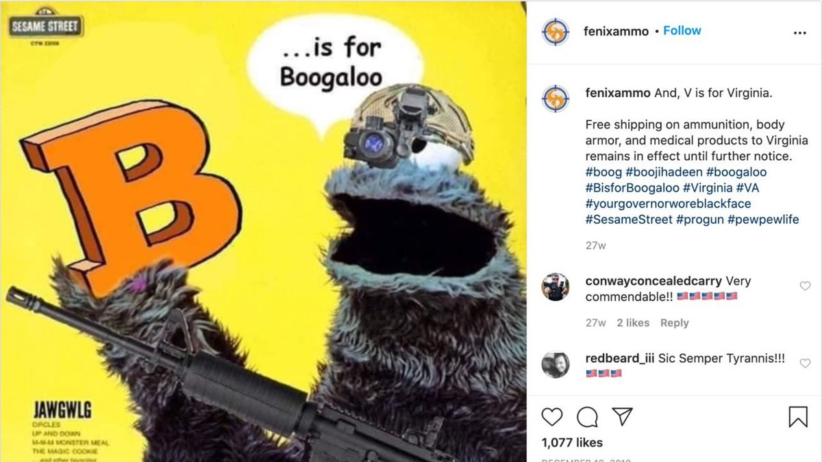 1. NEW: Fenix Ammunition is a company in Michigan that sells its products to law enforcement agencies. It's also a promoter of the "boogaloo" movement, which has been tied to the killings of two law enforcement officers in California.  https://www.informant.news/p/selling-the-boogaloo