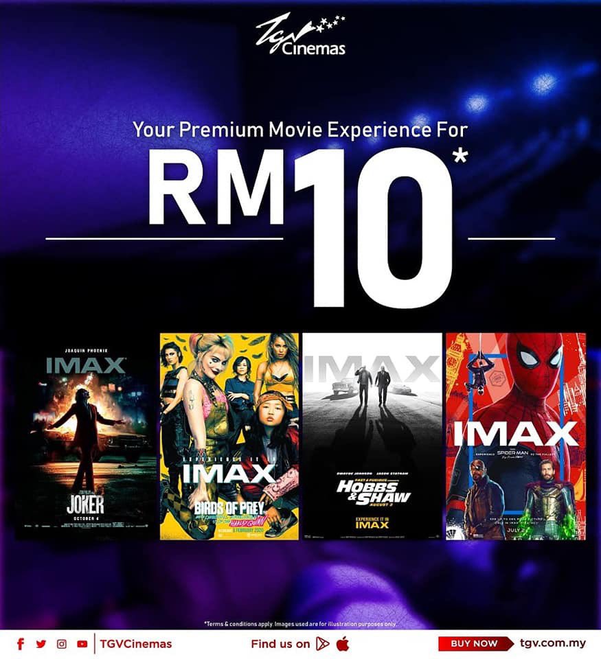 TGVCinemas's tweet photo. We are back to provide you truly immersive and premium cinematic moments with movie reruns that you may have missed before the MCO period for only RM10. ๐ Remember to book your IMAXโ and INDULGE tickets now!
For more info: https://t.co/HzwAOp1uEO
#TGVCares
#TGVBreakFree https://t.co/U5ERTCyh4x