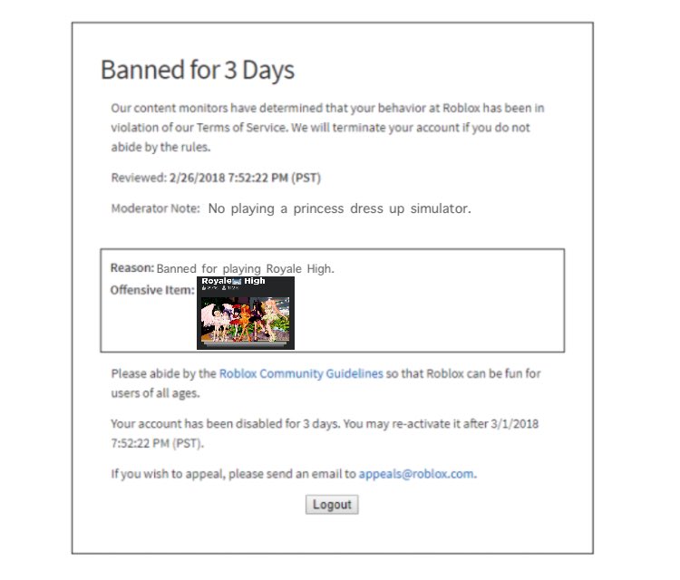 Furry Spoopypumpkawin On Twitter Roblox Is Now Banning People For Playing Royale High Smh Roblox - bslick on twitter wishing fountain an original roblox