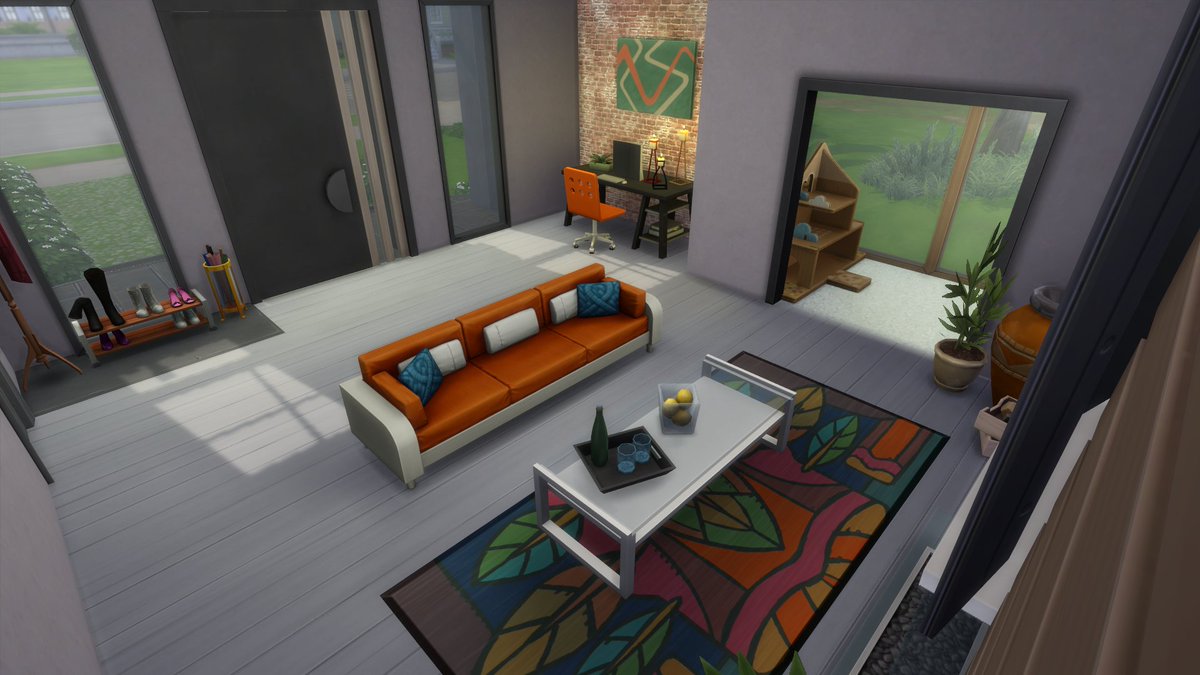 dr3amsims's tweet photo. Just completed @giuliabuilds 1st shell challenge #GiuliasEcoShell - now on my gallery! Sneak preview of 'The Bungalow' an eco-friendly family home🌸 #ShowUsYourBuilds #Sims4 https://t.co/q8LP93XrQF