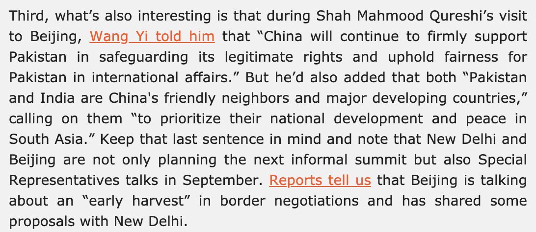 The week after came Pakistan and Indian foreign ministers’ visits to Beijing. Here’s what Wang Yi told SM Qureshi. This was also the time that we were hearing of a UNSC discussion.  https://mailchi.mp/7d3be6d92e37/eye-on-chinajaishankars-visit-hk-chaos-tech-gains-economy-weakens-ideological-education-us-frictions?e=[UNIQID]