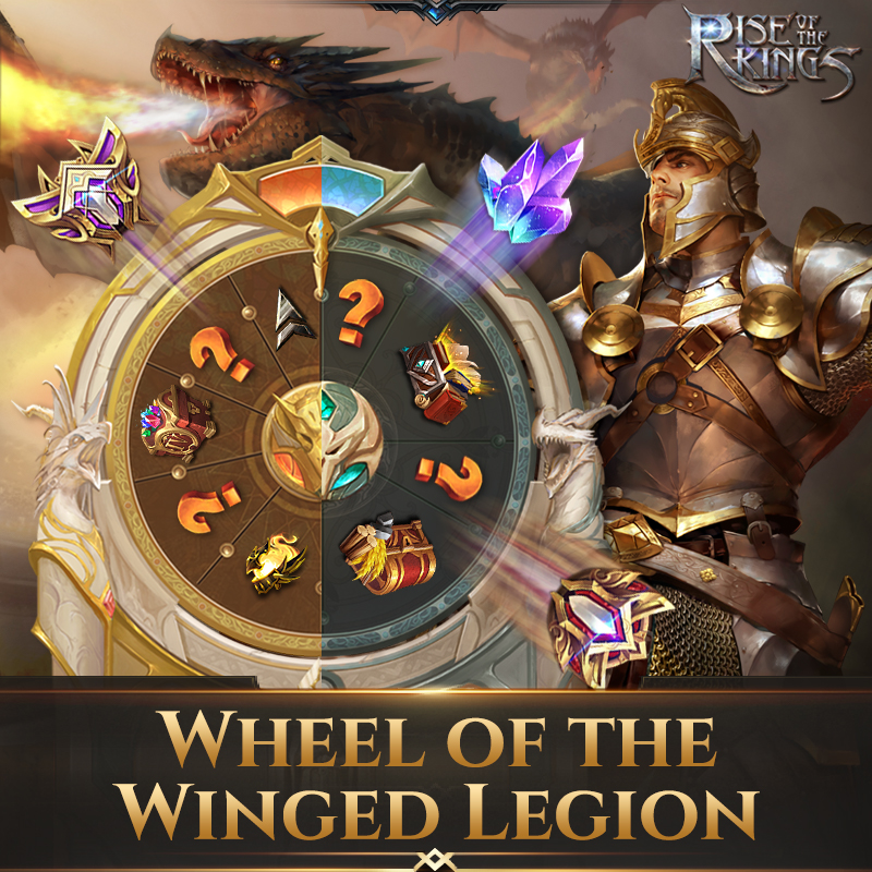 rok_onemt's tweet photo. Brand NEW event launch - Wheel of the Winged Legion starts 2020/06/30! 

The Silver Wheel may bring you Legendary Medals or Arcane Stones! While the Golden Wheel may bring you Glorious Medals! 

Which wheel will you choose? Pick carefully and build on to glory! https://t.co/n9JLSPGtXB