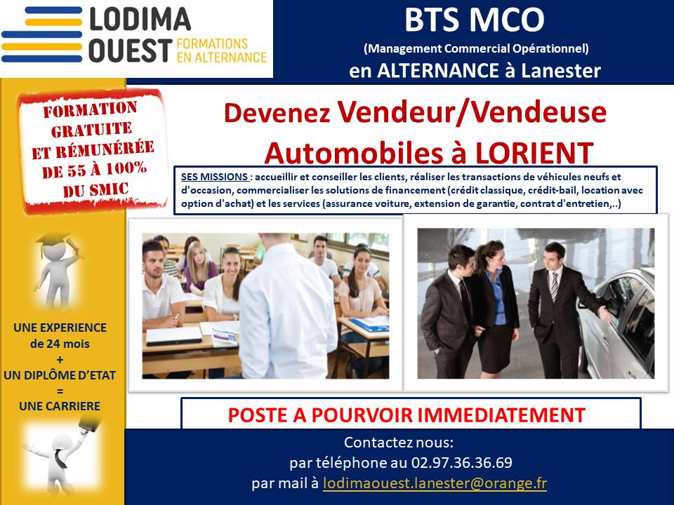 LodimaL's tweet photo. Vous avez un fort intérêt pour l'automobile? et votre projet est le BTS MCO en alternance? https://t.co/Yg55XTdq1O