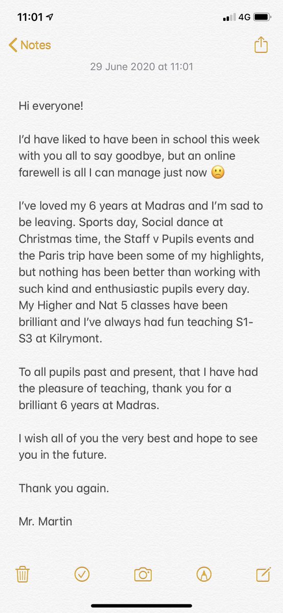 PE Department update 🙁

At the end of this week, Mr. Martin will unfortunately be leaving Madras to take up a new role as Head of Rugby at the Edinburgh Academy. He has written a message to pupils below 👇🏻

We wish Mr. Martin all the best and thank him for his 6 years at Madras!
