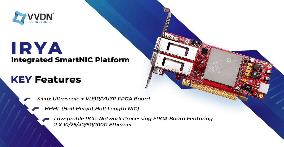 vvdn_tech's tweet photo. Accelerate your data center applications with IRYA "Integrated Smart Network Interface Card" powered by @vvdn_tech. Know more at https://t.co/h0QFeOtKzD

#vvdntech #IRYA #FPGA #5G #smartnic #engineering #technology #datacentersolutions #networkinterfacecards #digital https://t.co/0sPSmyLXCj
