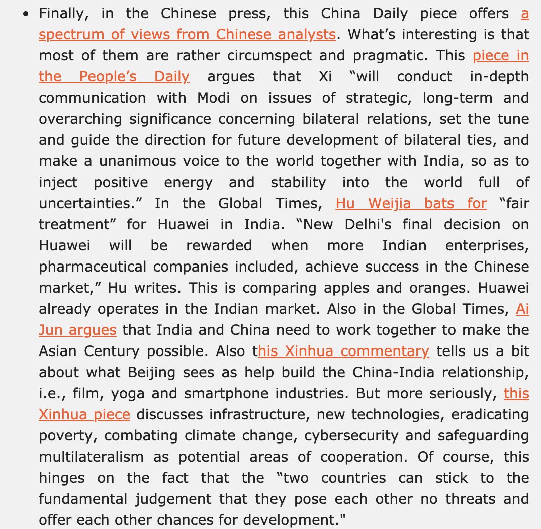 Heading into the informal summit, the top Pakistan leadership was in Beijing; yet Chinese media ahead of the Mamallapuram summit was fairly positive, although Chinese analysts were circumspect in their views about future cooperation.  https://mailchi.mp/a70ba51e56e1/eye-on-china-xi-in-chennai-paks-push-nepal-visit-trade-talks-eu-5g-warning-central-local-tax-reform?e=[UNIQID]