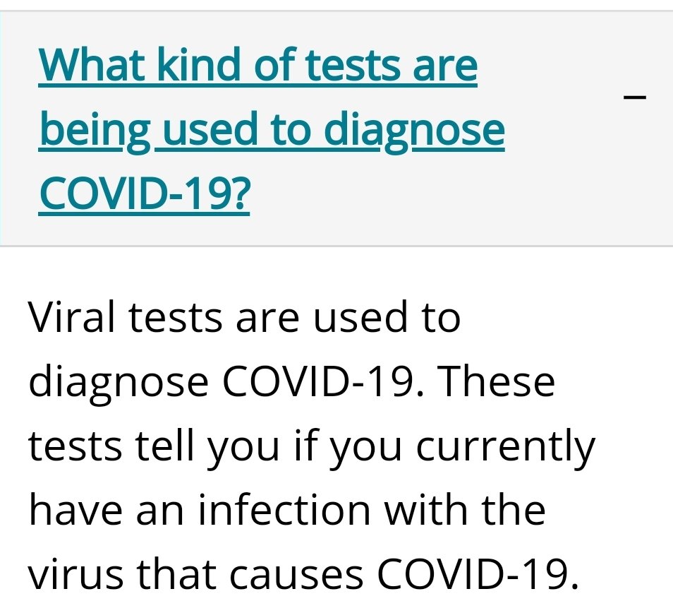 "Viral tests are used to diagnose COVID-19. These tests tell you if you currently have an infection with the virus that causes COVID-19" [could be any coronavirus?] https://www.cdc.gov/coronavirus/2019-ncov/faq.html#Symptoms-&-Emergency-Warning-Signs