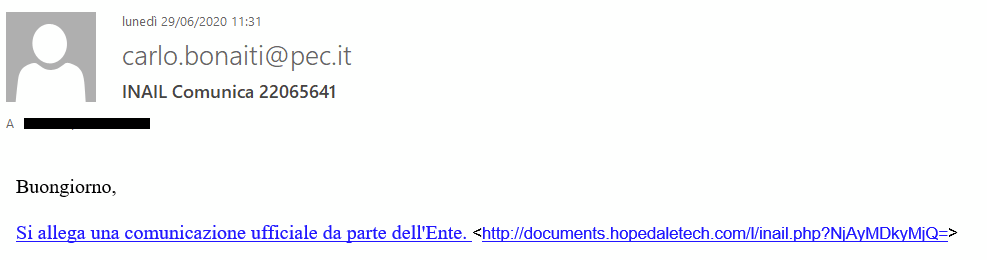 reecdeep's tweet photo. ⚠️#JasperLoader #Malware is hitting #Italy 🇮🇹
by fake INAIL mail!
 
https://t.co/Nhe0oekyQP

documents.hopedaletech[.com/l/inail.php?NjAyMDkyMjQ=

❗️main() https://t.co/JAXntb89eC

c2: z2uymda1mtk[.top

@abuse_ch @guelfoweb @VirITeXplorer @Manu_De_Lucia 

#infosec #CyberSecurity https://t.co/9oQYjo2WOQ