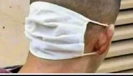 dari_baaa's tweet photo. After corona is over,we have to wear mask like this for more then 4 months to get our ears back in place! https://t.co/MVlRSiKtJf