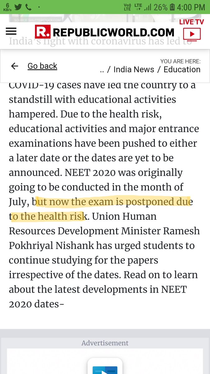 Pankhu2502's tweet photo. https://t.co/yNniZzExo6 article says now neet is postponed due to health risk. #WakeupHRDpostponeNEETjee #PostponeNEETandJEE 👇👇👇👇👇https://t.co/czcatLMvtP https://t.co/zSbcq6wE59