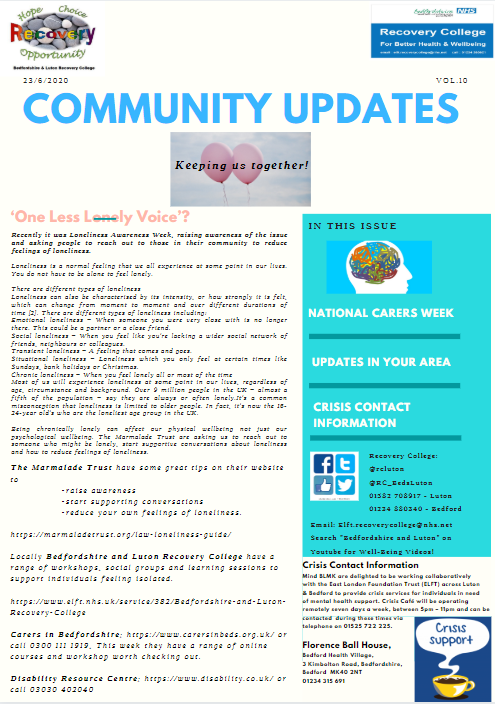RC_BedsLuton's tweet photo. It's out, a new bulletin, please feel free to share the information, let's make One less lonely voice. #LetsTalkLoneliness https://t.co/rUOzr5F5nw