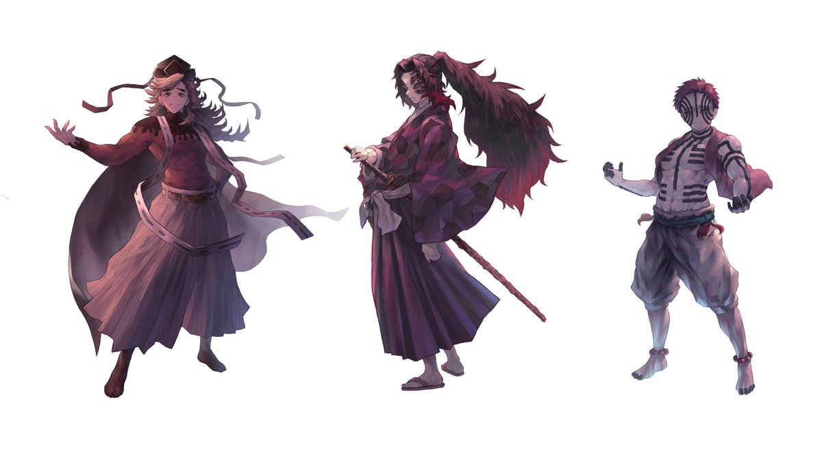 multiple boys weapon long hair sword japanese clothes 3boys hakama  illustration images