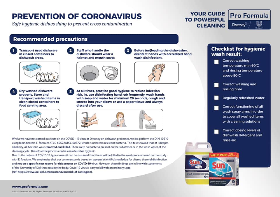 proformulauk's tweet photo. Did you know that there is a safe and hygienic way of washing dishes to prevent cross contamination!? Our latest 1 pager outlines 5 easy steps and has a handy checklist too! Get in touch if you would like a copy to display in your work place! #professionalcleaning #proformula https://t.co/GpnVMMEYpO