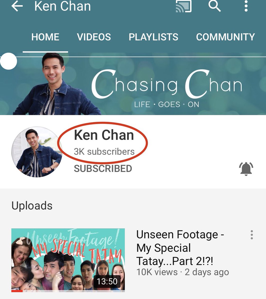 chasingchan247's tweet photo. WOW! 3k subscribers na tayo Chasers!!! 😍 Thank you po! 🙏🏼 #ChasingChan #ChasingChan247 https://t.co/Skv8G8Nzm9