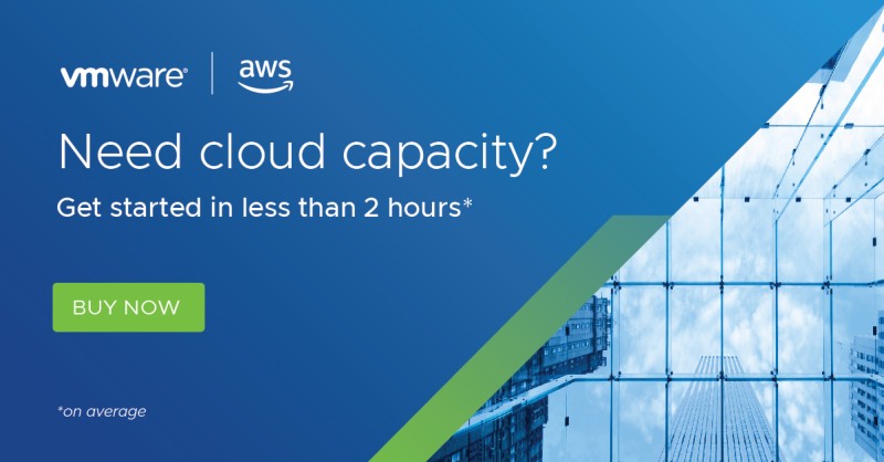 DAvgoustakis's tweet photo. Looking for a quick way to get started with VMware Cloud on AWS? Deploy a VMware-based software-defined data center in the AWS cloud in less than 2 hours, on average. Get started today: https://t.co/OO6PsLcn8H https://t.co/oqWYI9RfA0 https://t.co/mgB0zTtU5d