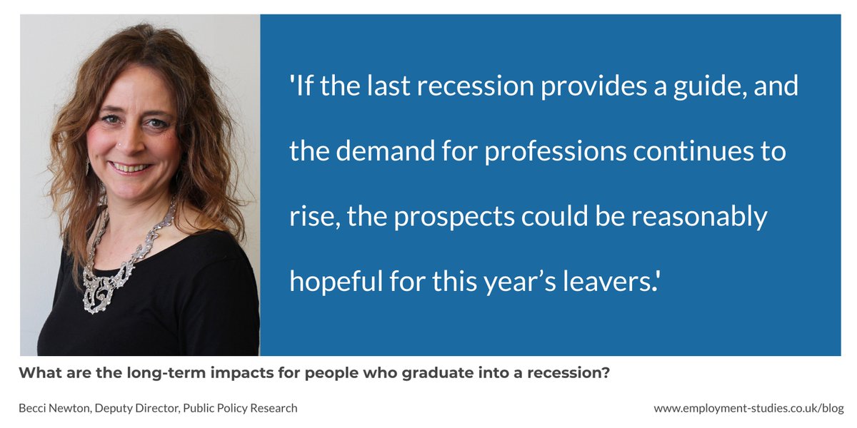 EmploymtStudies's tweet photo. In her latest blog, @BecciNewton13 considers the career prospects for graduates entering the labour market in a #Covid_19 #recession. https://t.co/R0ZyvUz6CM https://t.co/tmKiQfymGN