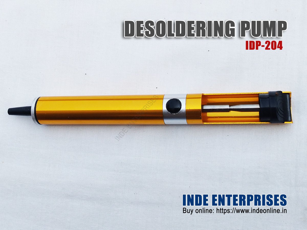 INDEEnterprise2's tweet photo. We are the leading supplier of manually operated #desoldering pump, colloquially known as a solder sucker. Our desoldering pumps are among the first choice for professional.
Buy at INDE Enterprises: 9316134502.
https://t.co/EiLwu7ug9m
#pump #desolderingpump #solder #desolder https://t.co/JWZ5WTmZls